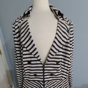 Beautiful NWT 2 Pc Jacket and skirt Blk Wht Striped Monroe 20W